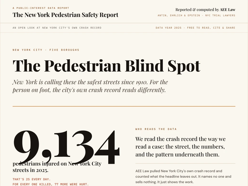 Cover of the The Pedestrian Blind Spot Data Report